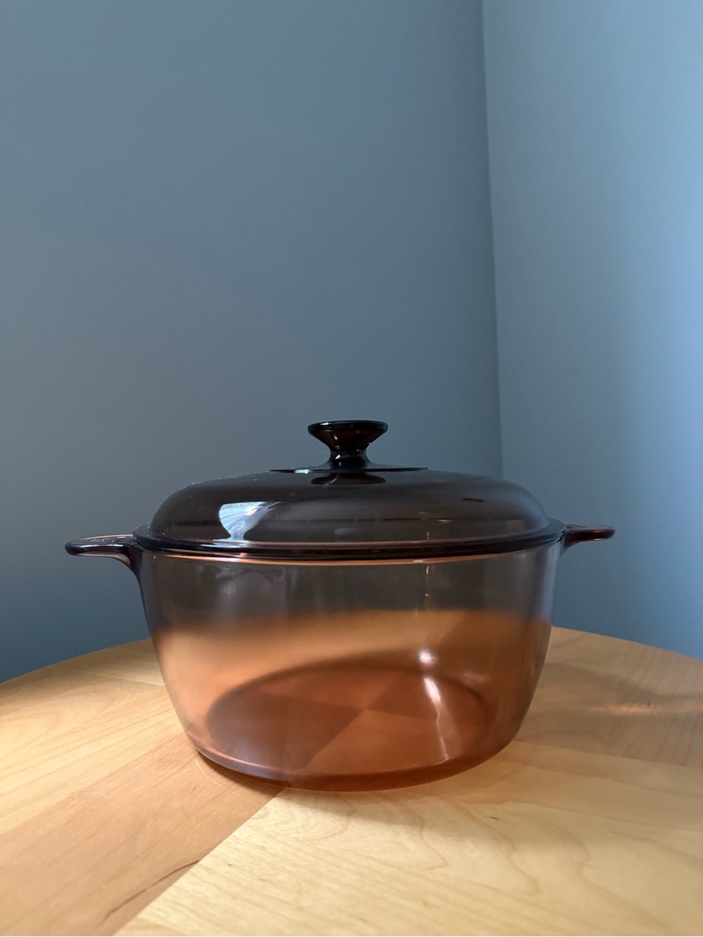 4.5L Amber Vintage Glass Corningware USA Dutch Oven Sauce Pot Pyrex Lid Cookware